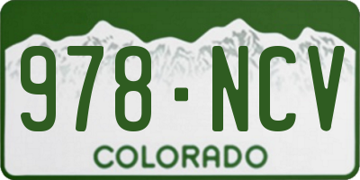 CO license plate 978NCV