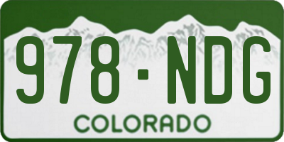 CO license plate 978NDG