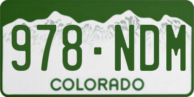 CO license plate 978NDM