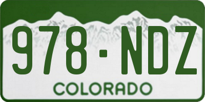 CO license plate 978NDZ