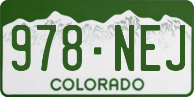 CO license plate 978NEJ