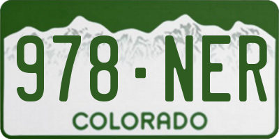 CO license plate 978NER