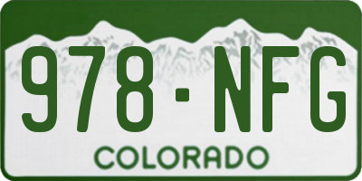 CO license plate 978NFG