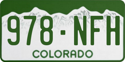 CO license plate 978NFH