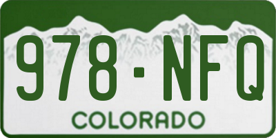 CO license plate 978NFQ