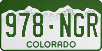CO license plate 978NGR