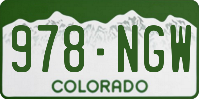 CO license plate 978NGW