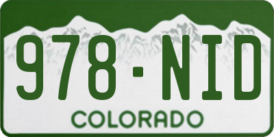 CO license plate 978NID