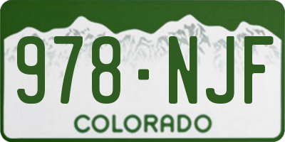 CO license plate 978NJF