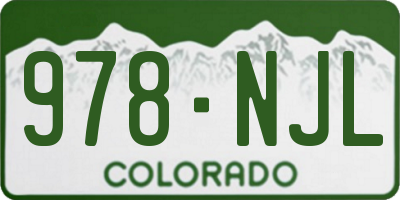 CO license plate 978NJL