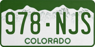 CO license plate 978NJS