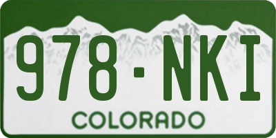 CO license plate 978NKI