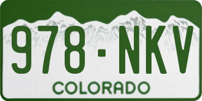 CO license plate 978NKV