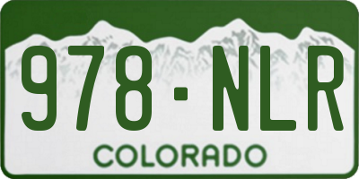 CO license plate 978NLR