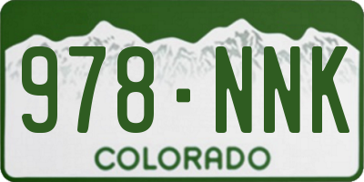 CO license plate 978NNK