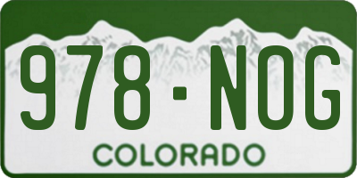 CO license plate 978NOG