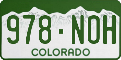 CO license plate 978NOH
