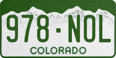 CO license plate 978NOL