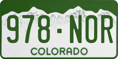 CO license plate 978NOR