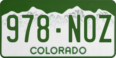 CO license plate 978NOZ