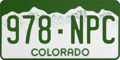 CO license plate 978NPC