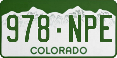 CO license plate 978NPE