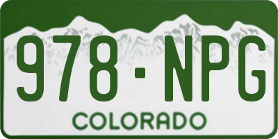 CO license plate 978NPG
