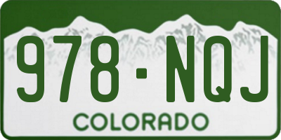 CO license plate 978NQJ
