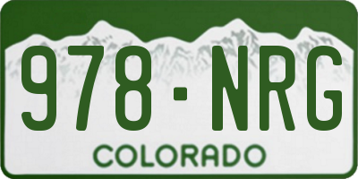 CO license plate 978NRG