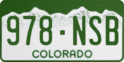 CO license plate 978NSB