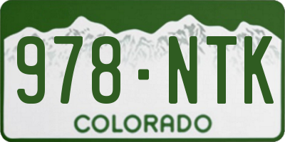 CO license plate 978NTK