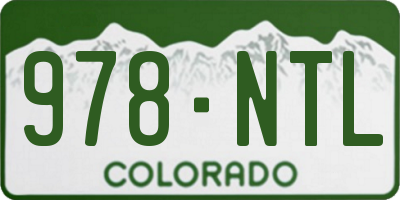 CO license plate 978NTL