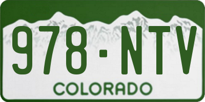 CO license plate 978NTV