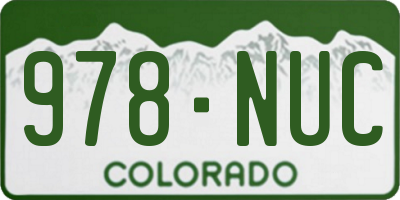 CO license plate 978NUC