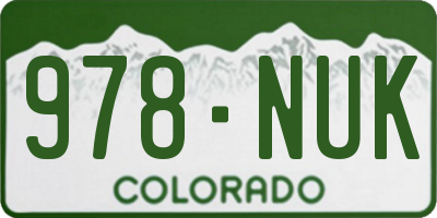CO license plate 978NUK