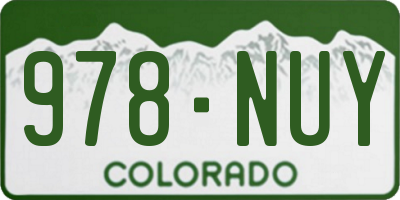CO license plate 978NUY