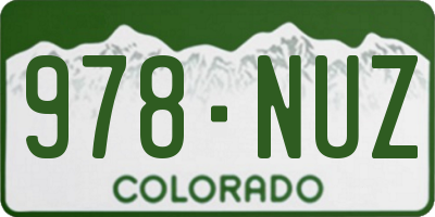 CO license plate 978NUZ
