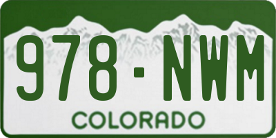 CO license plate 978NWM