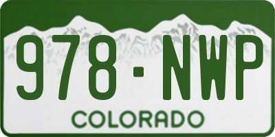CO license plate 978NWP