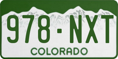 CO license plate 978NXT