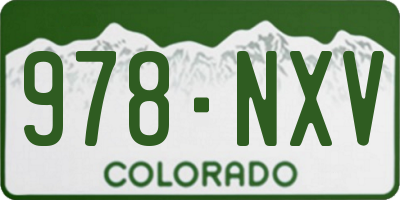 CO license plate 978NXV