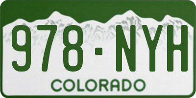 CO license plate 978NYH