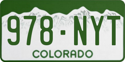 CO license plate 978NYT