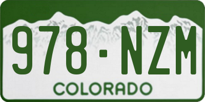 CO license plate 978NZM