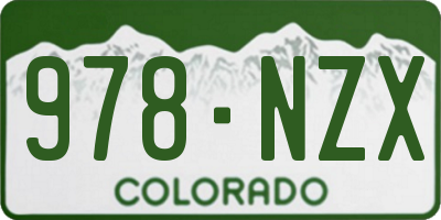 CO license plate 978NZX