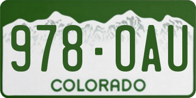 CO license plate 978OAU