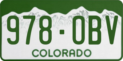 CO license plate 978OBV