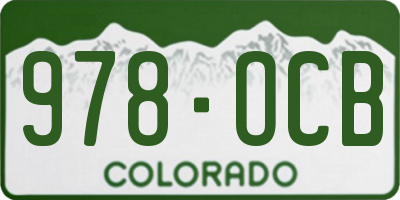 CO license plate 978OCB