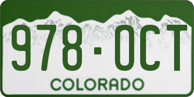 CO license plate 978OCT