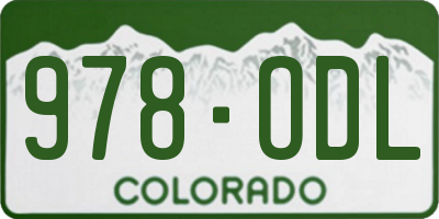 CO license plate 978ODL